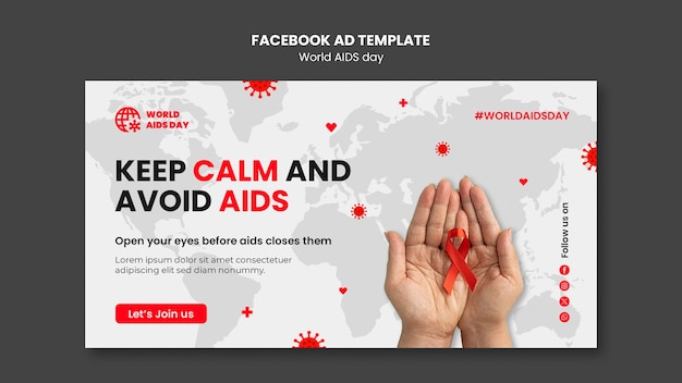 Free PSD world aids day facebook template