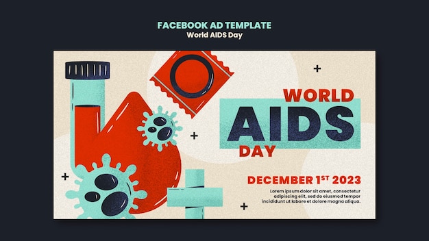 Free PSD world aids day facebook template