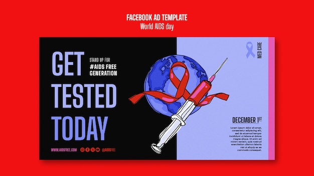 Free PSD world aids day facebook  template