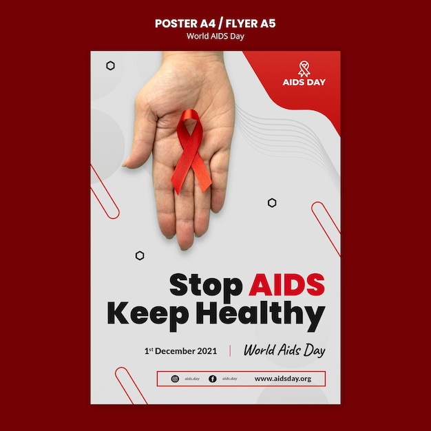 World aids day flyer template