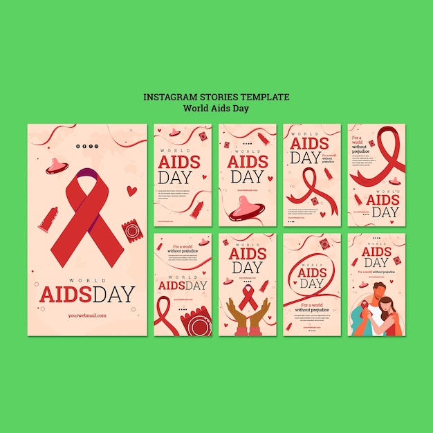 Free PSD world aids day  instagram stories