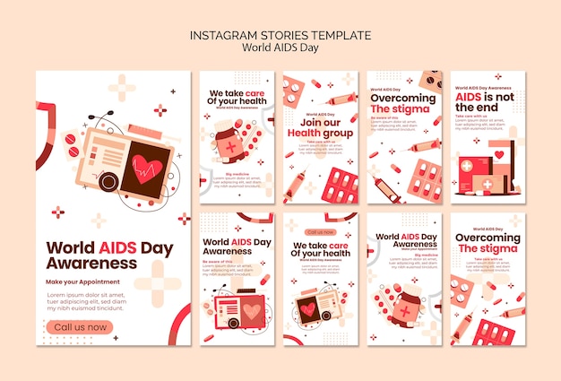 Free PSD world aids day  instagram stories