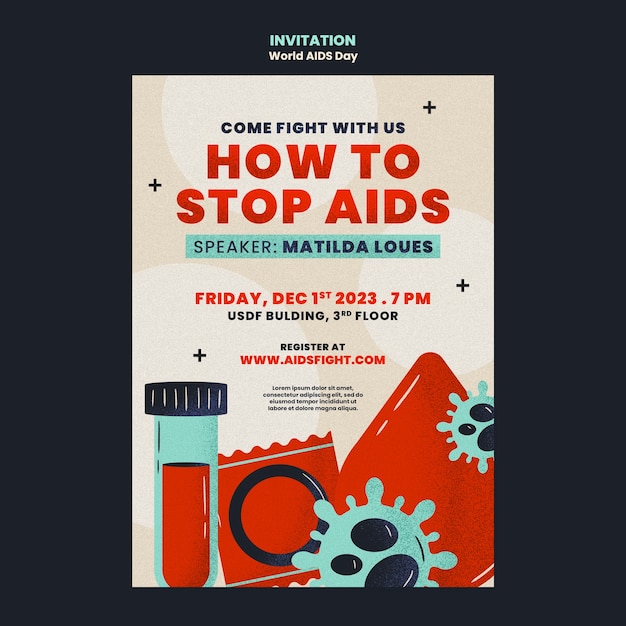 World aids day invitation template