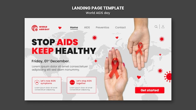 World aids day landing page  template