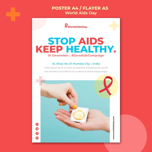 World aids day poster template