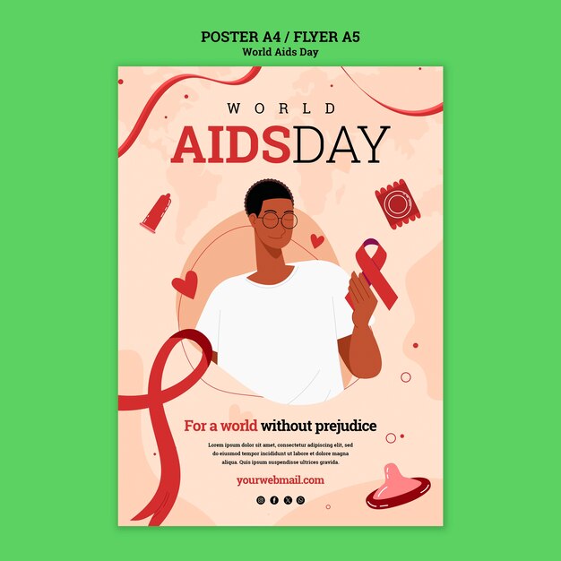 World aids day  poster template