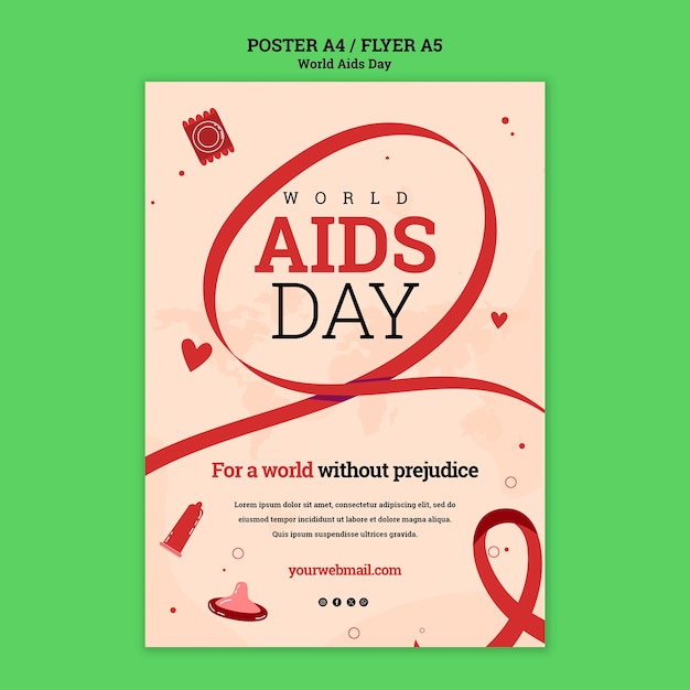 World aids day  poster template