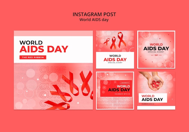 Free PSD world aids day template design