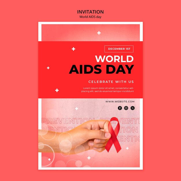 Free PSD world aids day template design