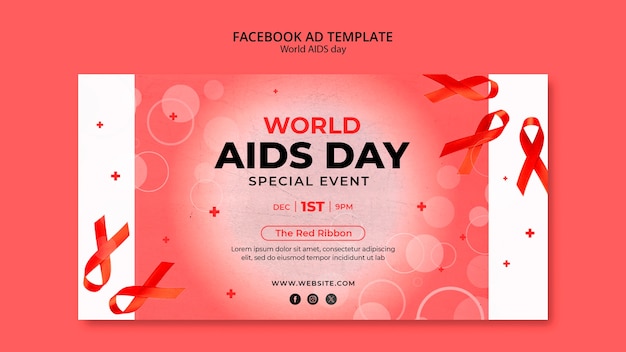 Free PSD world aids day template design