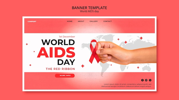 Free PSD world aids day template design