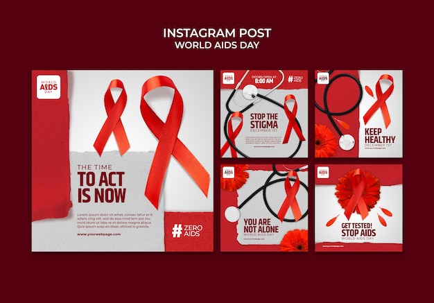 Free PSD world aids day template design