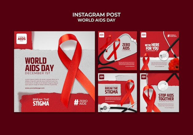 Free PSD world aids day template design