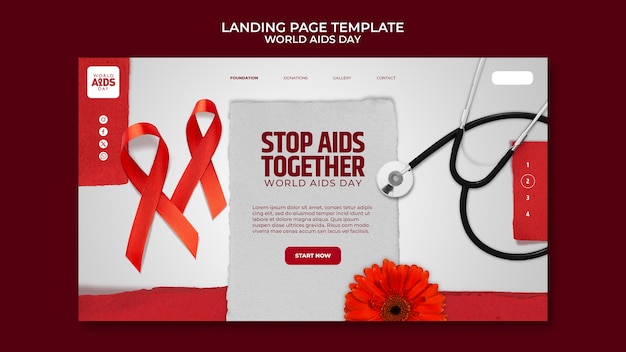 Free PSD world aids day template design