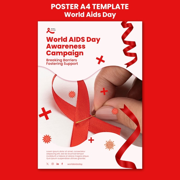 Free PSD world aids day template design