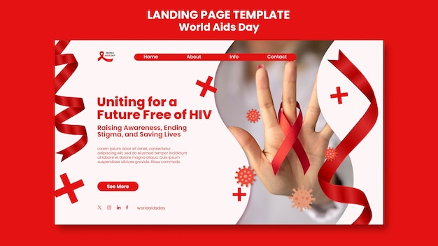 Free PSD world aids day template design