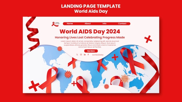 Free PSD world aids day template design