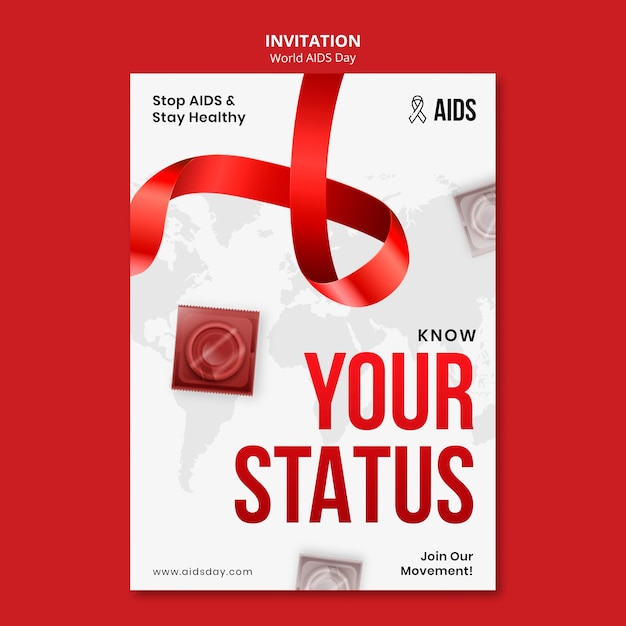 Free PSD world aids day template design