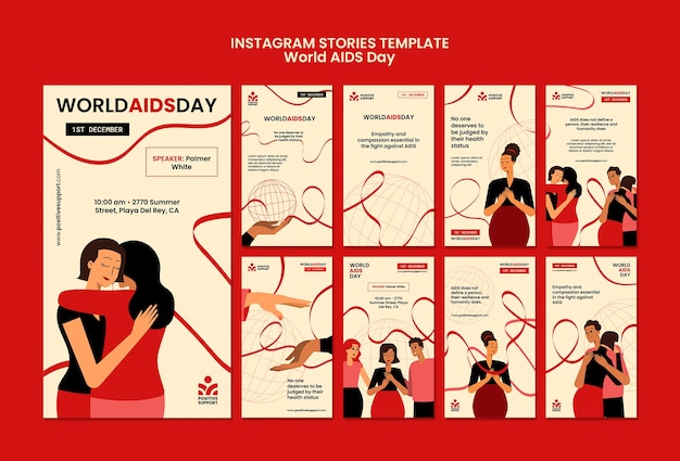 Free PSD world aids day template design