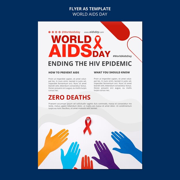 World aids day vertical flyer template