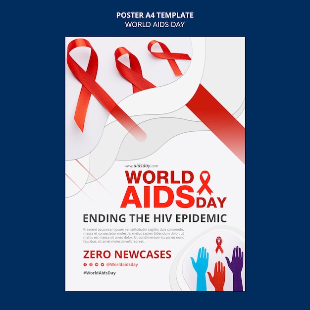 World aids day vertical poster template