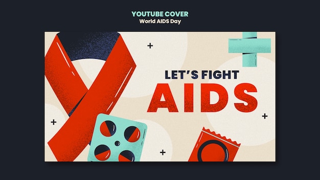 Free PSD world aids day youtube cover template