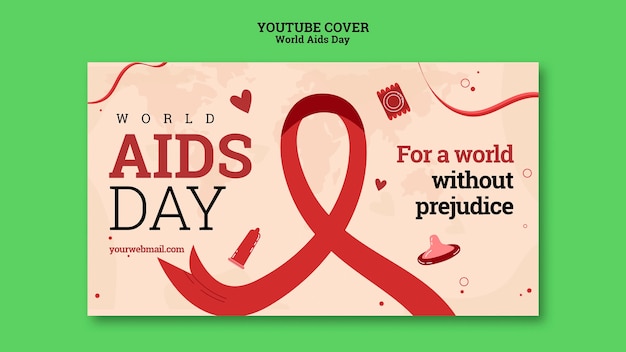 Free PSD world aids day  youtube cover template