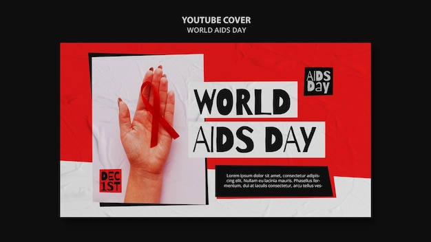 Free PSD world aids day  youtube cover template