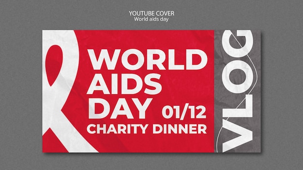 Free PSD world aids day youtube cover