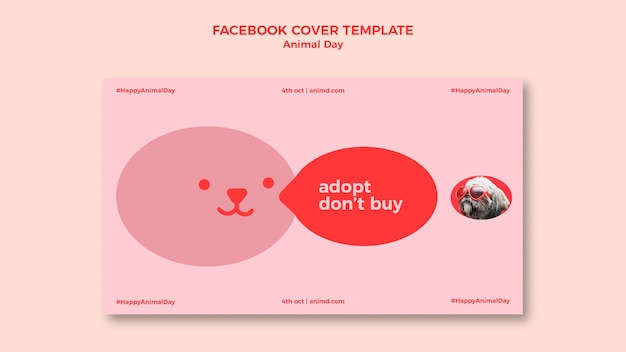 Free PSD world animal day social media cover template with dog