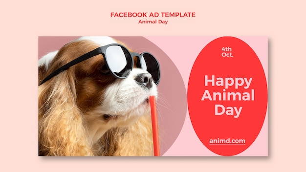 Free PSD world animal day social media promo template with dog