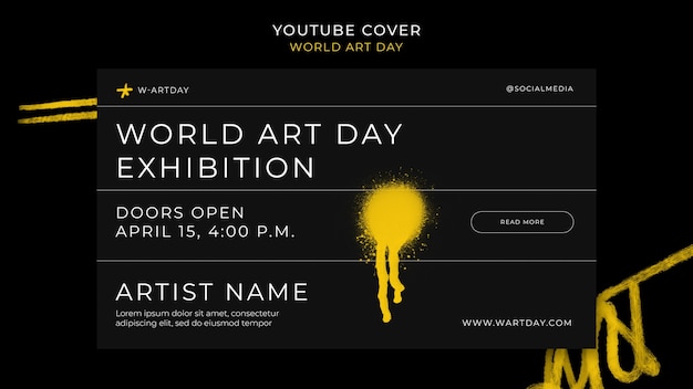 Free PSD world art day celebration youtube cover