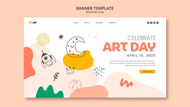 Free PSD world art day design template