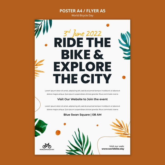 World bicycle day poster template