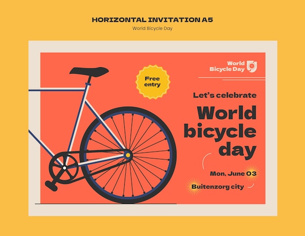 Free PSD world bicycle day template design