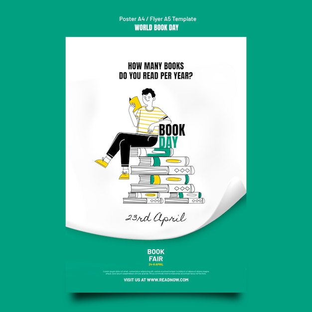 World book day a5 flyer template