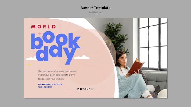 Free PSD world book day banner template