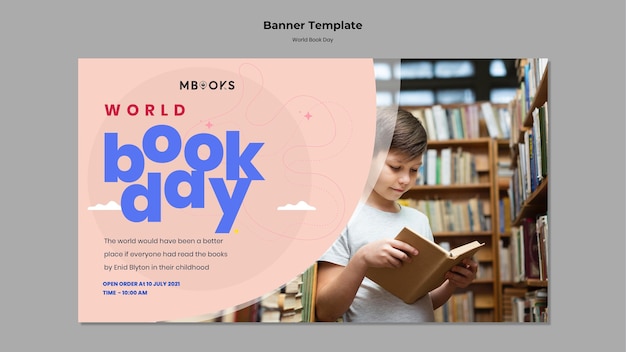 Free PSD world book day banner template