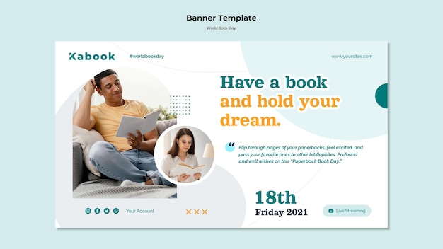 Free PSD world book day banner template