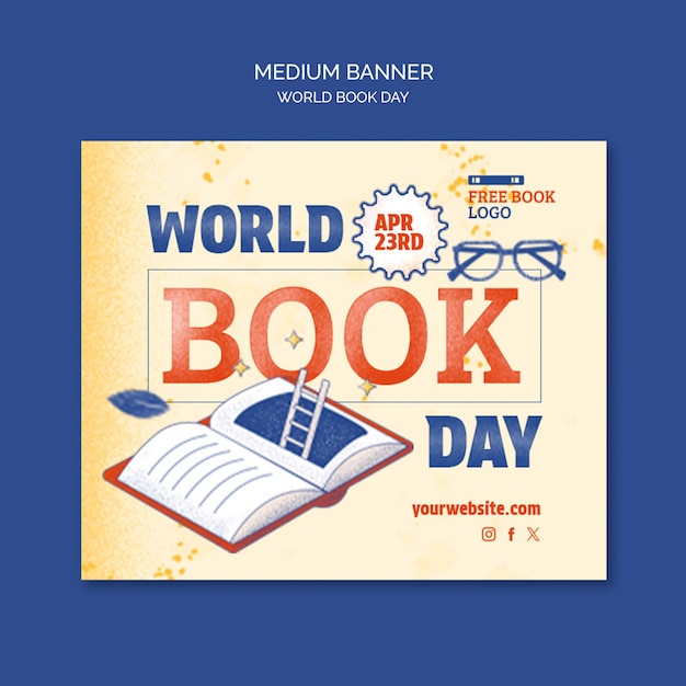 Free PSD world book day celebration banner template