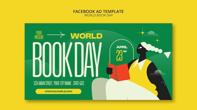 Free PSD world book day celebration facebook template