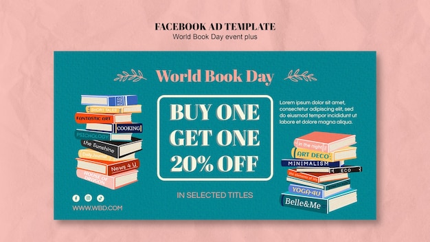 Free PSD world book day celebration facebook template