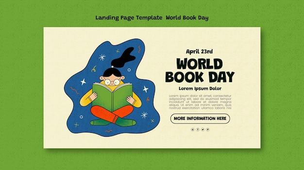 Free PSD world book day celebration landing page