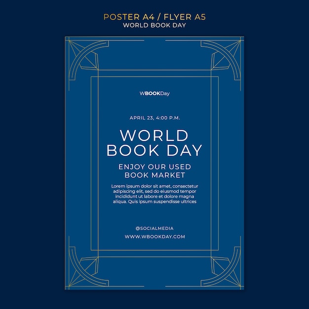 Free PSD world book day celebration poster template