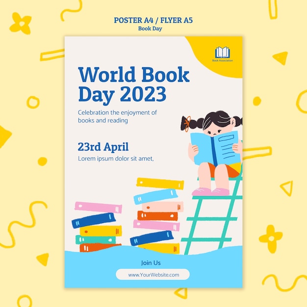 World book day celebration poster template