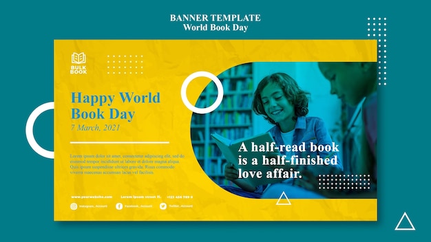 Free PSD world book day event banner