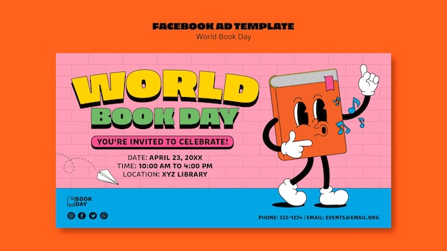 Free PSD world book day facebook template