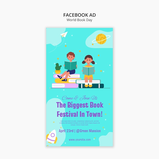 Free PSD world book day facebook template