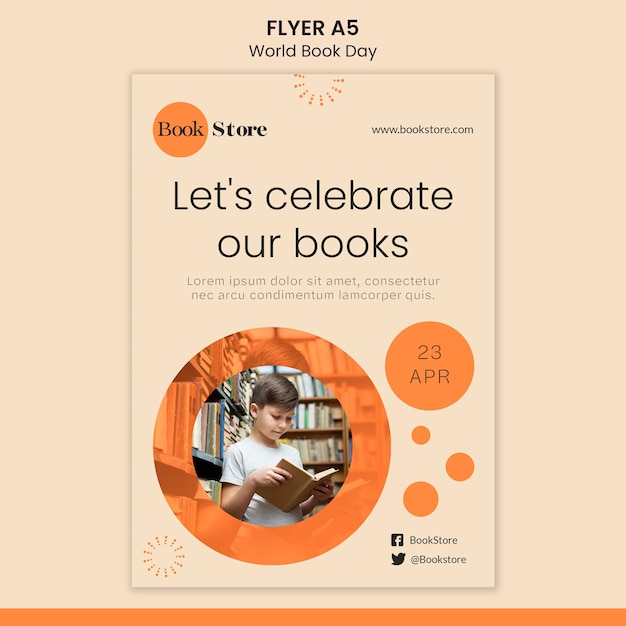 Free PSD world book day flyer template