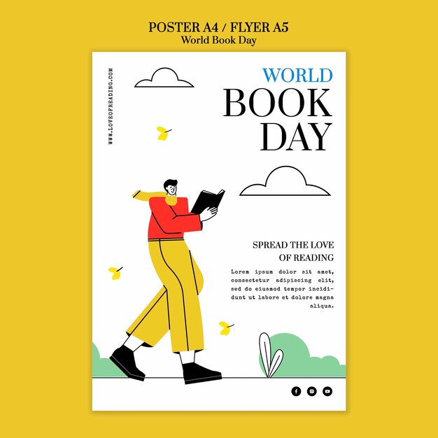 Free PSD world book day flyer template